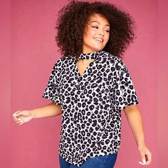 Lane Bryant Tops - Lane Bryant Leopard Choker Top
